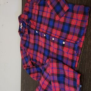 J Crew Plaid Pajama Set Cotton Red Blue